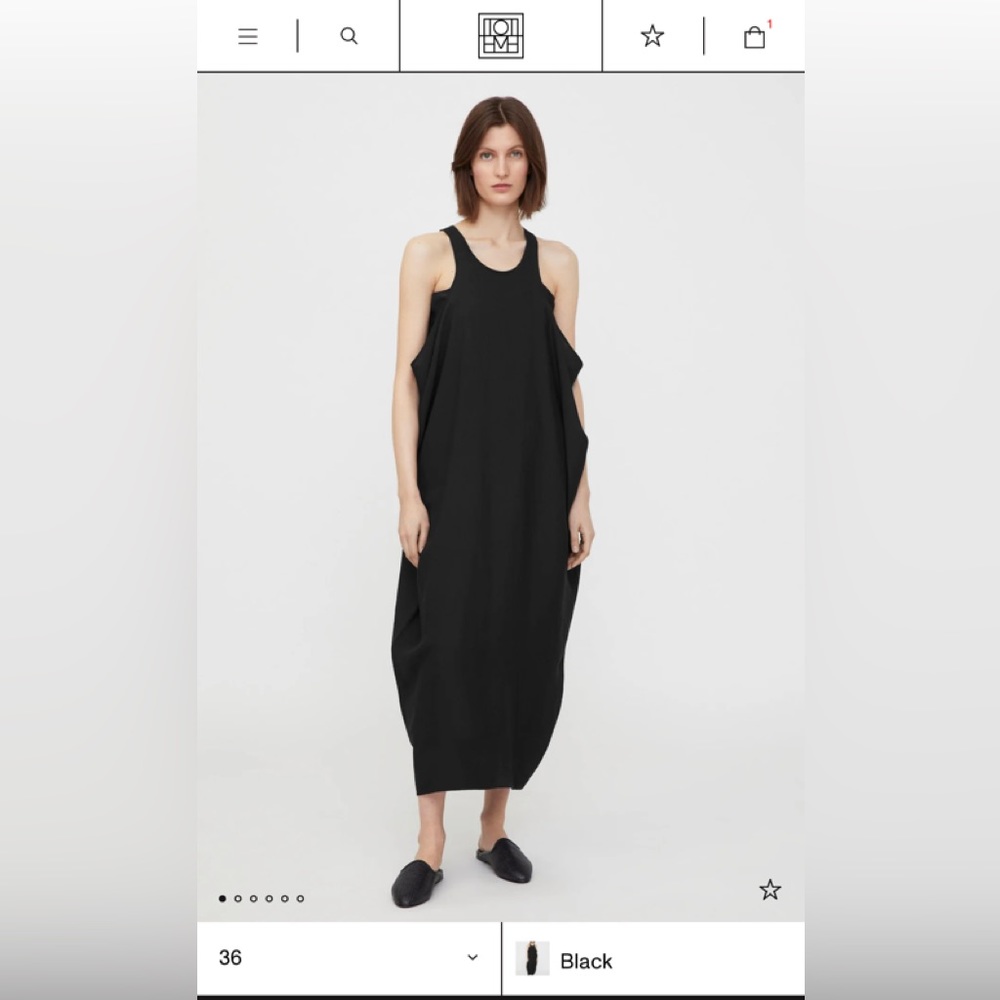 Toteme Satin drop dress black